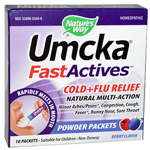 Nature's Way, Umcka, Fast Actives, Cold + Flu Relief, Berry Flavor, Non-Drowsy