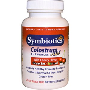 Symbiotics, Colostrum Plus, жевательные таблетки, со вкусом черешни