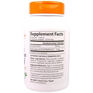 Doctor's Best, CoQ10, с BioPerine, 100 мг, 120 капсул