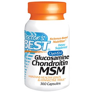 Doctor's Best, Глюкозамин Хондроитин МСМ, 360 капсул