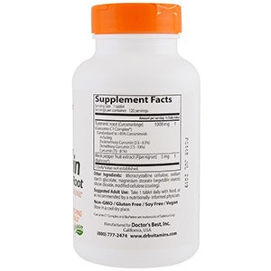 Doctor's Best, Куркумин C3 с Биоперином, 1000 мг , 120 таблеток