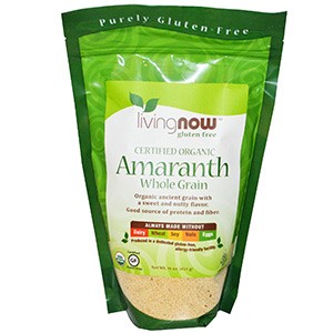 Now Foods, Сертифицированные органические цельные зерна амаранта, 454 г