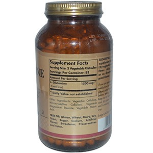 Solgar, L-глютамин, 500 мг, 250 капсул
