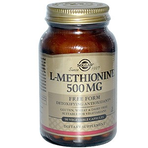 Solgar, L-метионин, 500 мг, 90 капсул