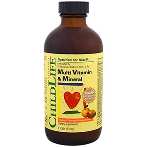 ChildLife, Незаменимые мультивитамины и минеральные элементы со вкусом апельсина/манго, 237 мл