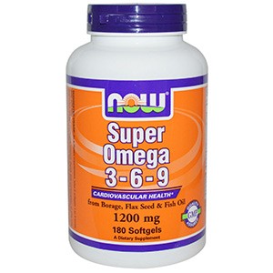 Now Foods, Супер Омега 3 - 6 - 9, 1200 мг, 180 капсул