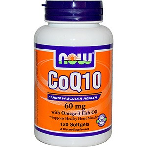 Now Foods, CoQ10 + Рыбий жир, 60 мг, 120 гелевых капсул