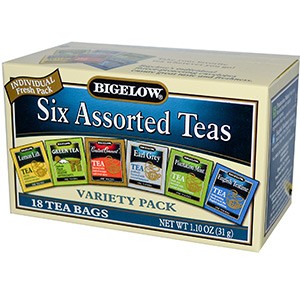 Bigelow, Шесть чайных ассорти, разнообразные упаковки