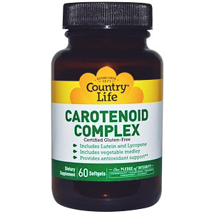 Country Life, Комплекс каротиноидов, 60 мягких желатиновых капсул