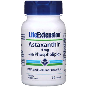 Life Extension, Астаксантин с фосфолипидами, 4 мг, 30 капсул