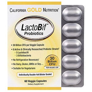 California Gold Nutrition, Пробиотики LactoBif, 30 млрд КОЕ