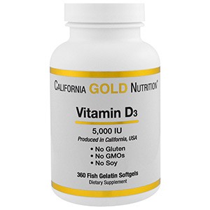 California Gold Nutrition, Витамин D3, 5,000 МЕ
