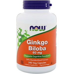 Now Foods, Гинкго Билоба, 60 мг
