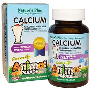 Nature's Plus, Источник жизни, Жевательные таблетки для детей с кальцием с ванильным вкусом