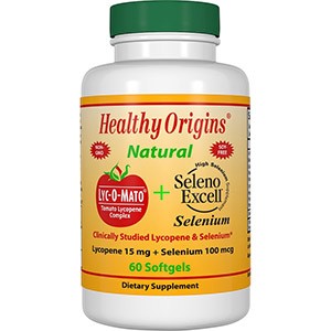 Healthy Origins, Lyc-O-Mato ликопин + селен Excell