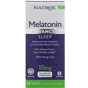 Natrol, Мелатонин, улучшенный сон, медленное высвобождение, 10 мг