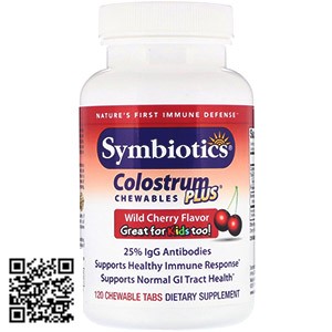 Symbiotics, Colostrum Plus, жевательные таблетки, со вкусом черешни