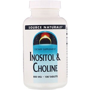 Source Naturals, Холин и инозитол, 800 мг, 100 таблеток