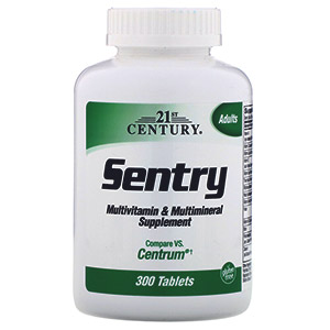 21st Century, Sentry, мультивитаминная и мультиминеральная добавка, 300 таблеток