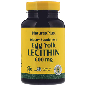Nature's Plus, Лецитин из яичных желтков, 600 мг, 90 вегетарианских капсул