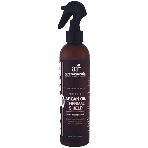 Artnaturals, Термозащитный спрей с шалфеем и аргановым маслом, защита волос от повреждения при нагреве, 236 мл