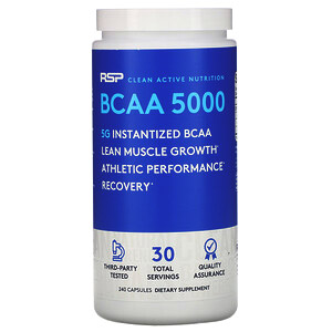 RSP Nutrition, BCAA 5000, 240 капсул
