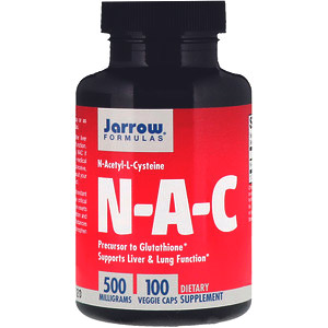 Jarrow Formulas, N-A-C, N-ацетил-L-цистеин, 500 мг, 100 вегетерианских капсул