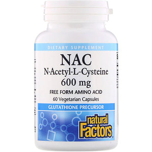 Natural Factors, NAC N-Acetyl-L-Cysteine, 600 mg, 60 Vegetarian Capsules