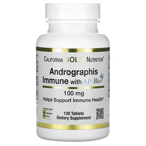 California Gold Nutrition, добавка для укрепления иммунитета на основе андрографиса с экстрактом AP-Bio, 100 мг
