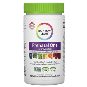 Rainbow Light, Prenatal One, пренатальные мультивитамины, 150