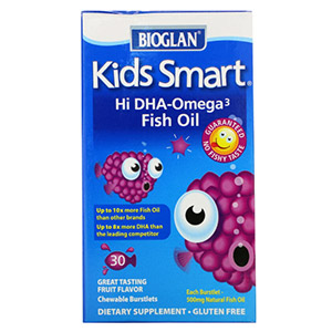 Bioglan, Kids Smart, Hi DHA-Omega 3 Fish Oil, Great Tasting Fruit Flavor, 30