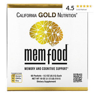California Gold Nutrition, MEM Food, для поддержки памяти и когнитивных функций