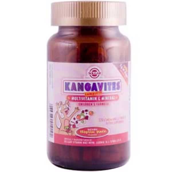 Solgar, Kangavites Complete, мультивитамины и минералы, препарат для детей, пунш из натуральных тропических фруктов, 120 жевательных таблеток (Discontinued Item)